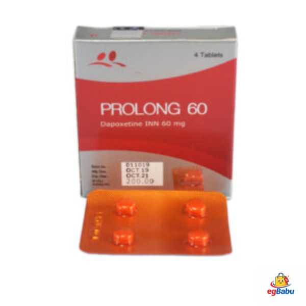 Prolong 60 Tablet | দ্রুত বীর্যপাতের শক্তিশালী ওষুধ (Dapoxetine 60mg) | egBabu